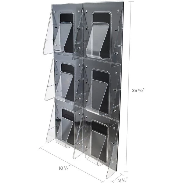 Deflecto Magazine Holder, 6 Compartments, Clear - Image 7