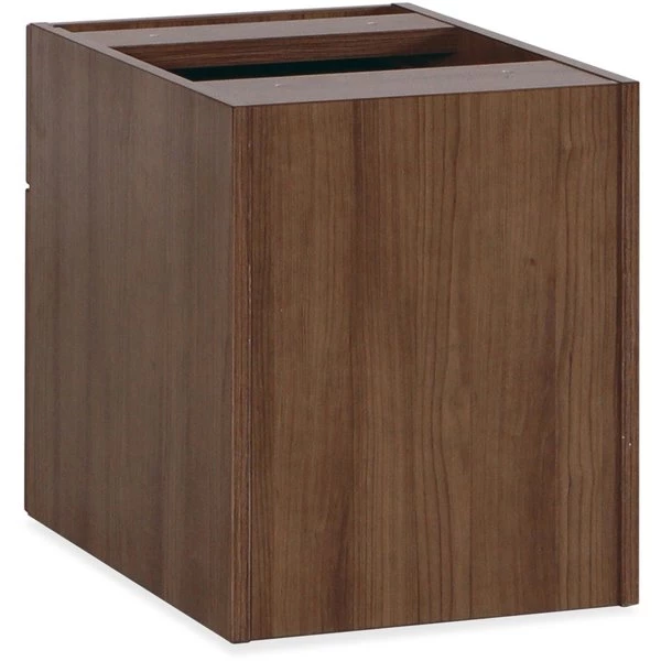 Lorell Pedestal Desk, 15.5" D, 15.5" W, 18.9" H, Walnut, PVC (Edge), Steel (Slide) - Image 4