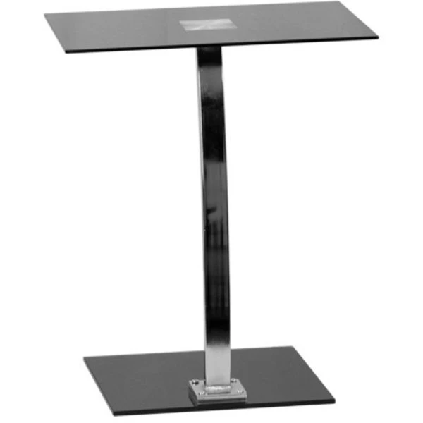 Flash Furniture Computer Desk, 12.5" D, 19" W, 22-3/4" H, Silk Black Top/Chrome Frame, Metal, Table Top: Glass - Image 4
