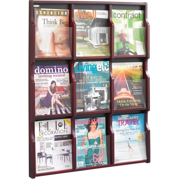 Safco Magazine/Pamphlet Display, Mahogany/Blk - Image 2
