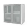 Bestar Hutch with Frosted Glass Door, 18.2" D, 30.1" W, 28.3" H, White