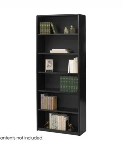 Safco ValueMate Economy Bookcase, 6-Shelf, Black