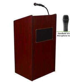 Oklahoma Sound Aristocrat Sound Lectern Wireless Hand Mic, Mahogany