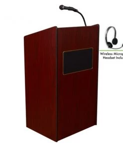 Oklahoma Sound Aristocrat Sound Lectern Wireless Headset Mic Mahogany