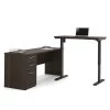 Bestar Embassy Height Adjustable L-Desk, Dark Chocolate