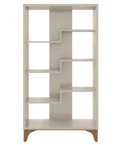 Manhattan Comfort Gowanus Geometric Modern Bookcase, 4 Shel