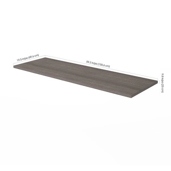 Bestar Bridge, 19-1/2" D, 59.3" W, 1" H, Bark Gray, Melamine - Image 3