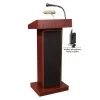 Oklahoma Sound Orator Lectern with Wireless Tie Clip Mic, Mahogany