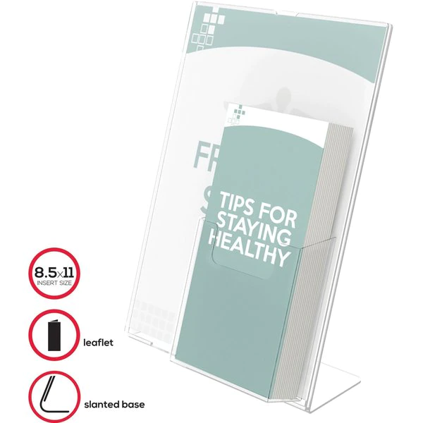 Deflecto Sign and Literature Holder, 8-1/2x11 - Image 4