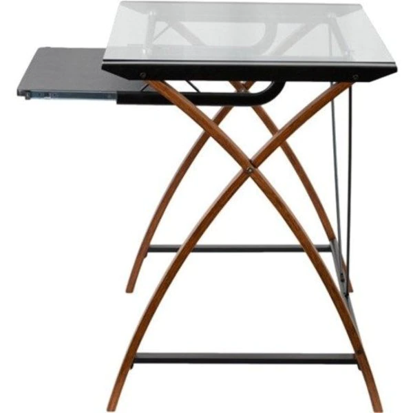 Flash Furniture Computer Desk, 23-1/2" D, 39-1/4" W, 29" H, Clear/Cherry, Laminate, Table Top: Glass - Image 9