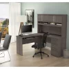 Bestar Innova Plus L-Shaped Desk, Bark Gray