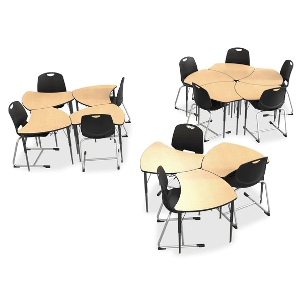 Balt Student Desk, 27 1/4 in D, 28 3/4 in W, Fusion Maple, Black - Image 5