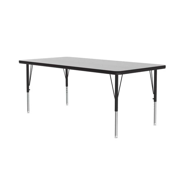 Correll, Inc. Rectangle Adjustable Height Activity Kids School Table, 30" X 72" X 19" to 29", Gray Granite - Image 2