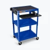 Luxor Adjustable-Height Steel AV Cart with Pullout Keyboard Tray