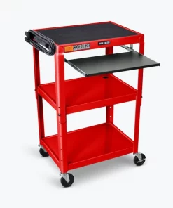 Luxor Adjustable-Height Steel AV Cart with Pullout Keyboard Tray