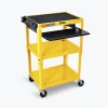 Luxor Adjustable-Height Steel AV Cart with Pullout Keyboard Tray