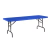 National Public Seating Rectangle Folding Table, 30" W, 72" L, 22-28.5" H, Blow-molded plastic Top, Blue