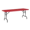 National Public Seating Rectangle Folding Table, 30" W, 72" L, 22-28.5" H, Blow-molded plastic Top, Red