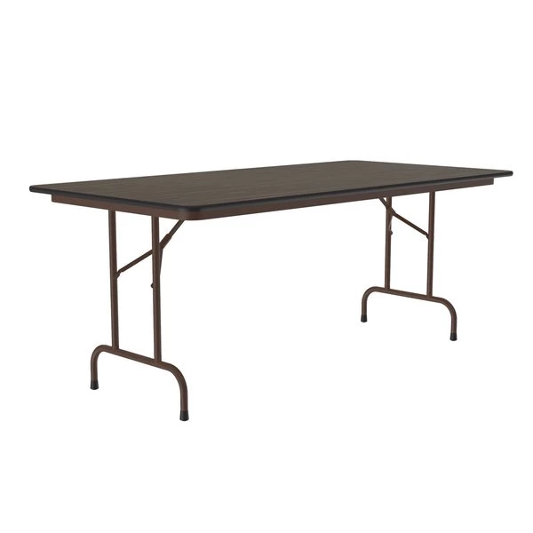 Correll, Inc. Rectangle Commerical Folding Utility Table, 36" W, 96" L, 29" H, Melamine Laminate Top, Walnut - Image 7