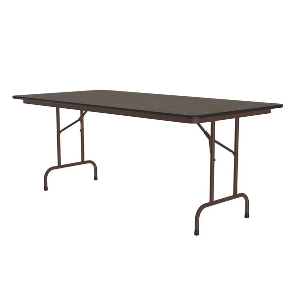 Correll, Inc. Rectangle Commerical Folding Utility Table, 36" W, 96" L, 29" H, Melamine Laminate Top, Walnut - Image 6