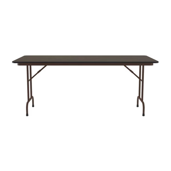 Correll, Inc. Rectangle Commerical Folding Utility Table, 36" W, 96" L, 29" H, Melamine Laminate Top, Walnut - Image 4