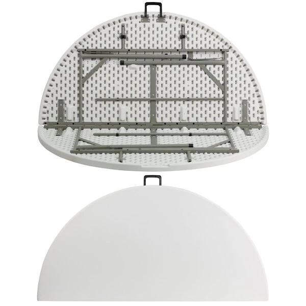 Flash Furniture Round Wh 60Rnd Plastic Bi-Fold Table, 60.5" W, 60.5" L, 29.5" H, Plastic Top, White - Image 6