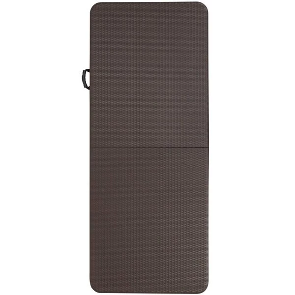 Flash Furniture Rectangle Rattan Folding Table, Plastic, Brn, 29x71", 29" W, 71" L, 29" H, Plastic Top, Brown - Image 2