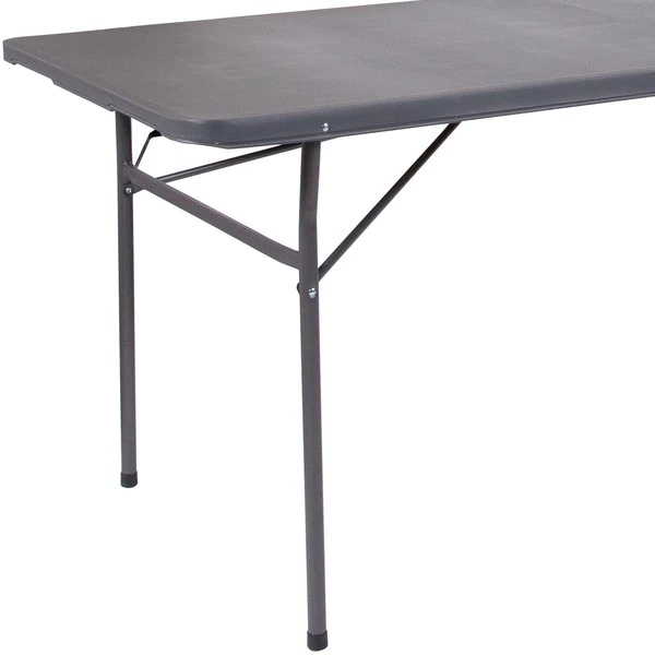 Flash Furniture Rectangle Folding Table, 30" W, 72" L, 29" H, Plastic Top, Grey - Image 9