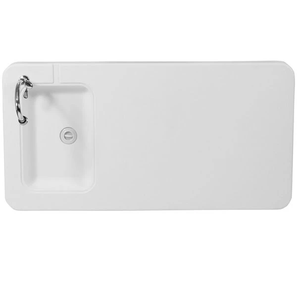 Flash Furniture Rectangle Folding Table w/Sink, 23"x45", Plastc, Wht, 23" W, 45" L, 34" H, Plastic Top, White - Image 9