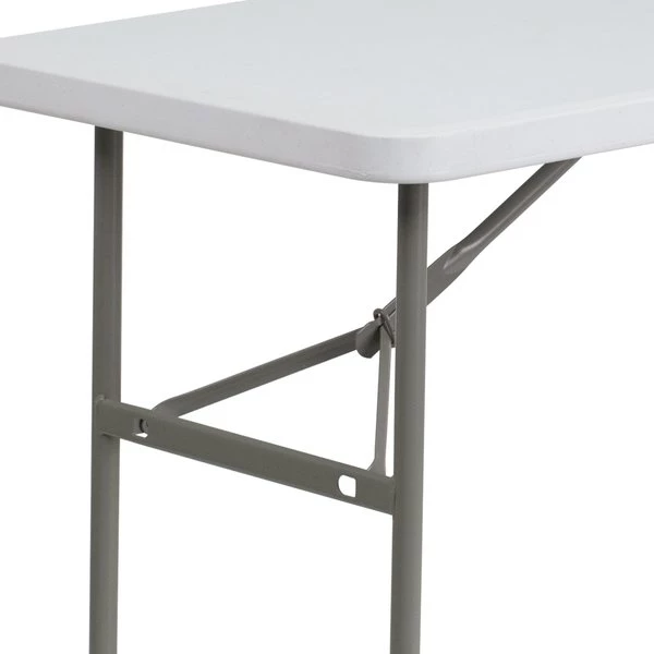 Flash Furniture Rectangle Wh 24X48 Plastic Fold Table, 24" W, 48.25" L, 29" H, Plastic Top, White - Image 7