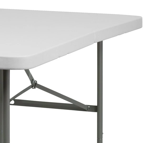 Flash Furniture Rectangle Wh 30X60 Plastic Bi-Fold Table, 30" W, 60" L, 29" H, Plastic Top, White - Image 8