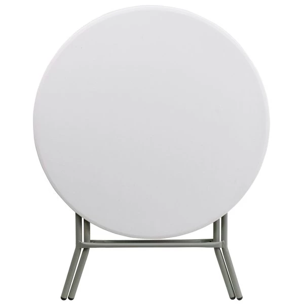 Flash Furniture Round Wh 32Rnd Plastic Fold Table, 31.5" W, 31.5" L, 30" H, Plastic Top, White - Image 9