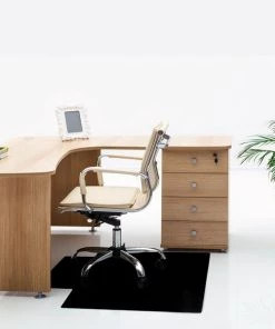 Cleartex Chair Mat for Hard Floor, Rectangular Wit