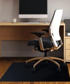 Cleartex Chair Mat for Hard Floor, Rectangular, Bla