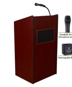 Oklahoma Sound OS Aristocrat Sound Lectern Recharge Batt Wireless Hand Mic Mahogany