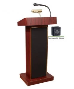 Oklahoma Sound Orator Lectern and Rechargeable Battery, Mahogany