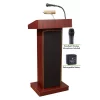 Oklahoma Sound OS Orator Lectern, Recharge Battery with Wireless Hand Mic, Mahogany