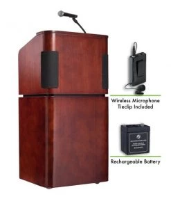 Oklahoma Sound Table/Base Combo Sound Lectern and Recharge Battery, Wireless Clip Mic