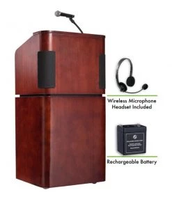 Oklahoma Sound Tabletop/Base Combo Sound Lectern Recharge Battery, Wireless Head Mic