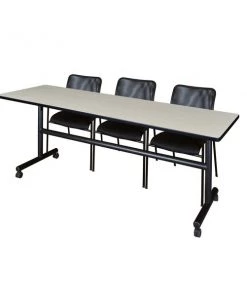 Regency Flip Top Mobile Table, 84" x 24", Modesty