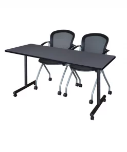 Regency Kobe Mobile Training Table, 72" x 24", Gre