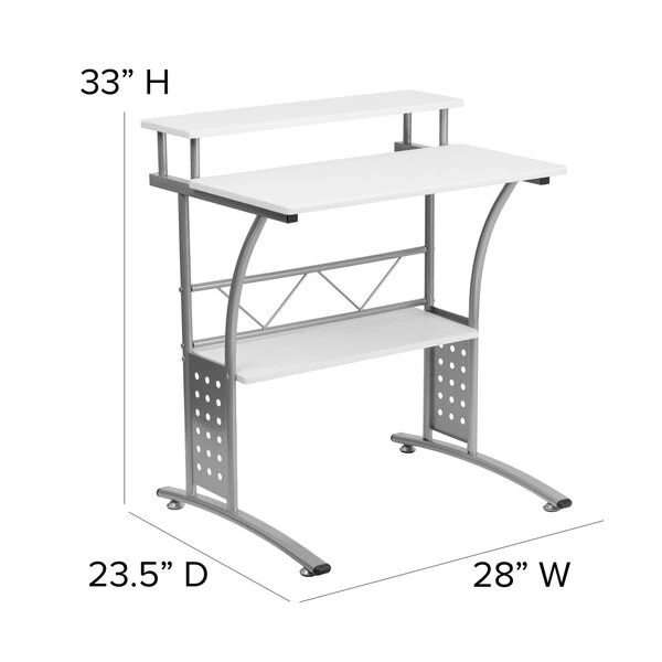 Flash Furniture Computer Desk, 23-1/2" D, 27-7/8" W, 33-1/8" H, White, Laminate - Image 5