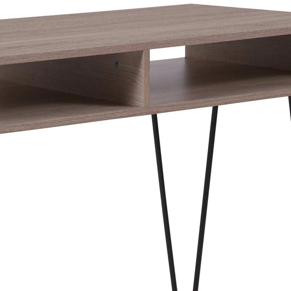 Flash Furniture Rectangle Computer Table, Black, Metal, Legs, Oak, 43.25" X 21.5" X 30", Laminate Top, Wood Grain - Image 8