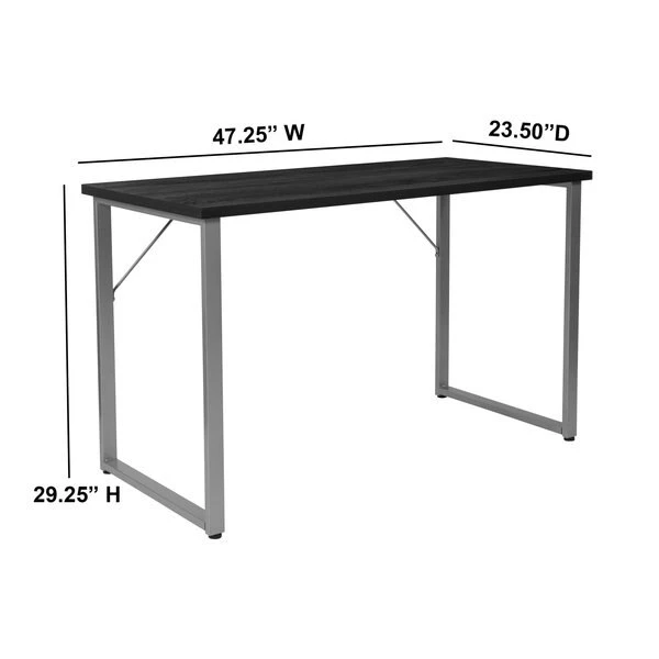 Flash Furniture Writing Desk, 23-1/2" D, 47-1/4" W, 29-1/4" H, Black, Metal, Table Top: Laminate - Image 7