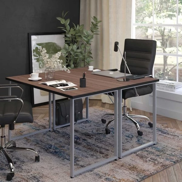 Flash Furniture Writing Desk, 23-1/2" D, 47-1/4" W, 29-1/4" H, Black, Metal, Table Top: Laminate - Image 6