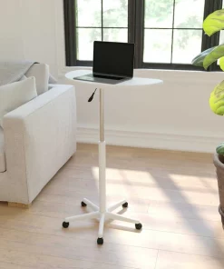 Flash Furniture White Sit to Stand Mobile Laptop Compute