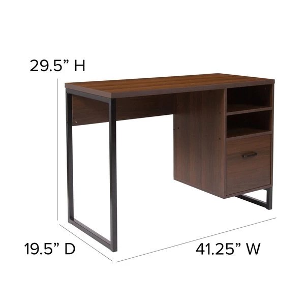 Flash Furniture Computer Desk, 19-1/2" D, 41-1/4" W, 29-1/2" H, Rustic, Laminate - Image 2