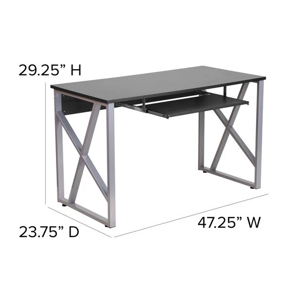 Flash Furniture Computer Desk, 23-3/4" D, 47-1/4" W, 29-1/4" H, Black, Laminate - Image 8