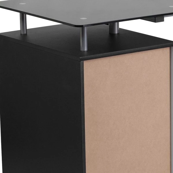 Flash Furniture Computer Desk, 23-1/2" D, 47-1/4" W, 29-1/2" H, Black, Iron, Table Top: Glass - Image 7
