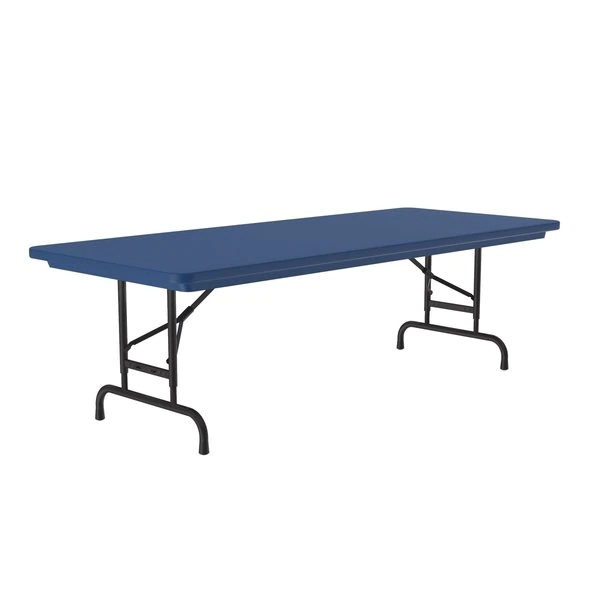 Correll, Inc. Rectangle Heavy Duty Commerical Adjustable Height Plastic Folding Table, 30" W, 60" L, 22" to 32" H - Image 5